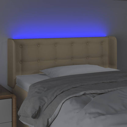 LED Kopfteil Creme 103x16x78/88 cm Stoff