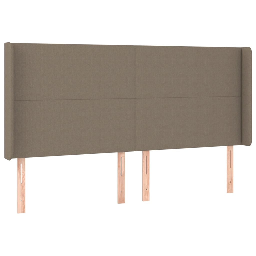 LED Kopfteil Taupe 163x16x118/128 cm Stoff