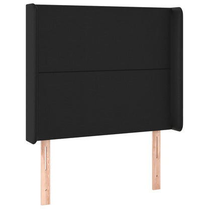 LED Kopfteil Schwarz 83x16x118/128 cm Kunstleder