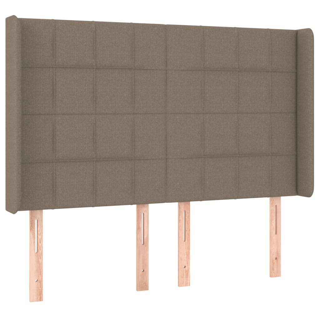 LED Kopfteil Taupe 147x16x118/128 cm Stoff