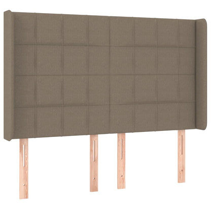 LED Kopfteil Taupe 147x16x118/128 cm Stoff