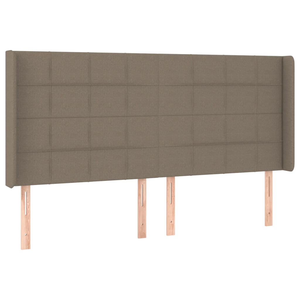 LED Kopfteil Taupe 183x16x118/128 cm Stoff