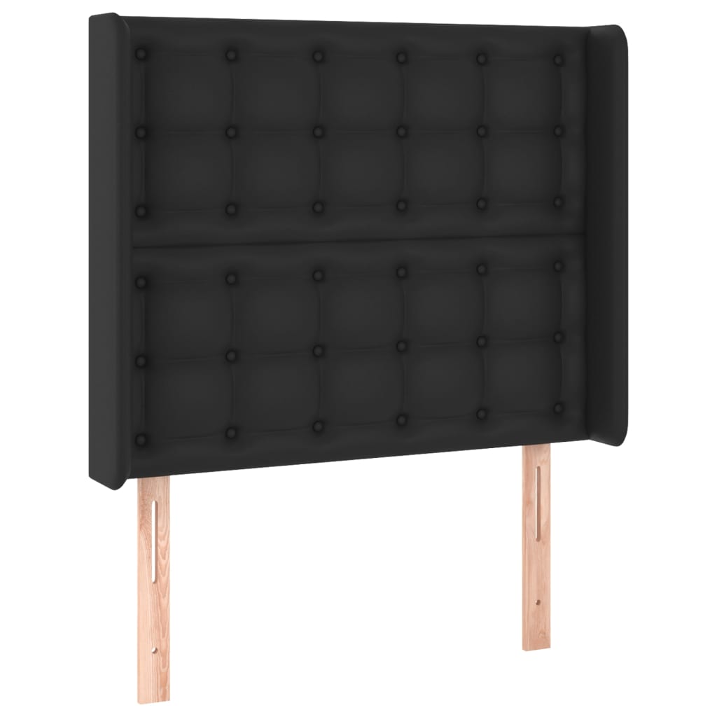 LED Kopfteil Schwarz 93x16x118/128 cm Kunstleder