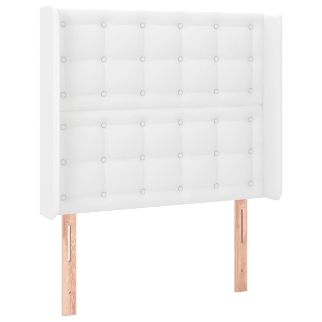 LED Kopfteil Weiß 93x16x118/128 cm Kunstleder