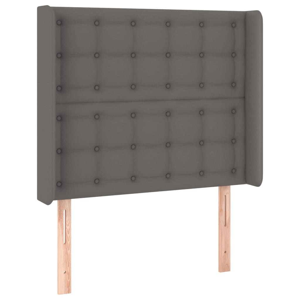 LED Kopfteil Grau 93x16x118/128 cm Kunstleder