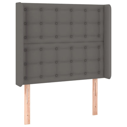 LED Kopfteil Grau 103x16x118/128 cm Kunstleder