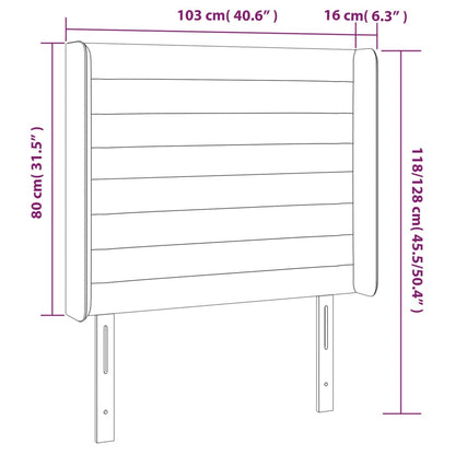 LED Kopfteil Dunkelgrau 103x16x118/128 cm Stoff