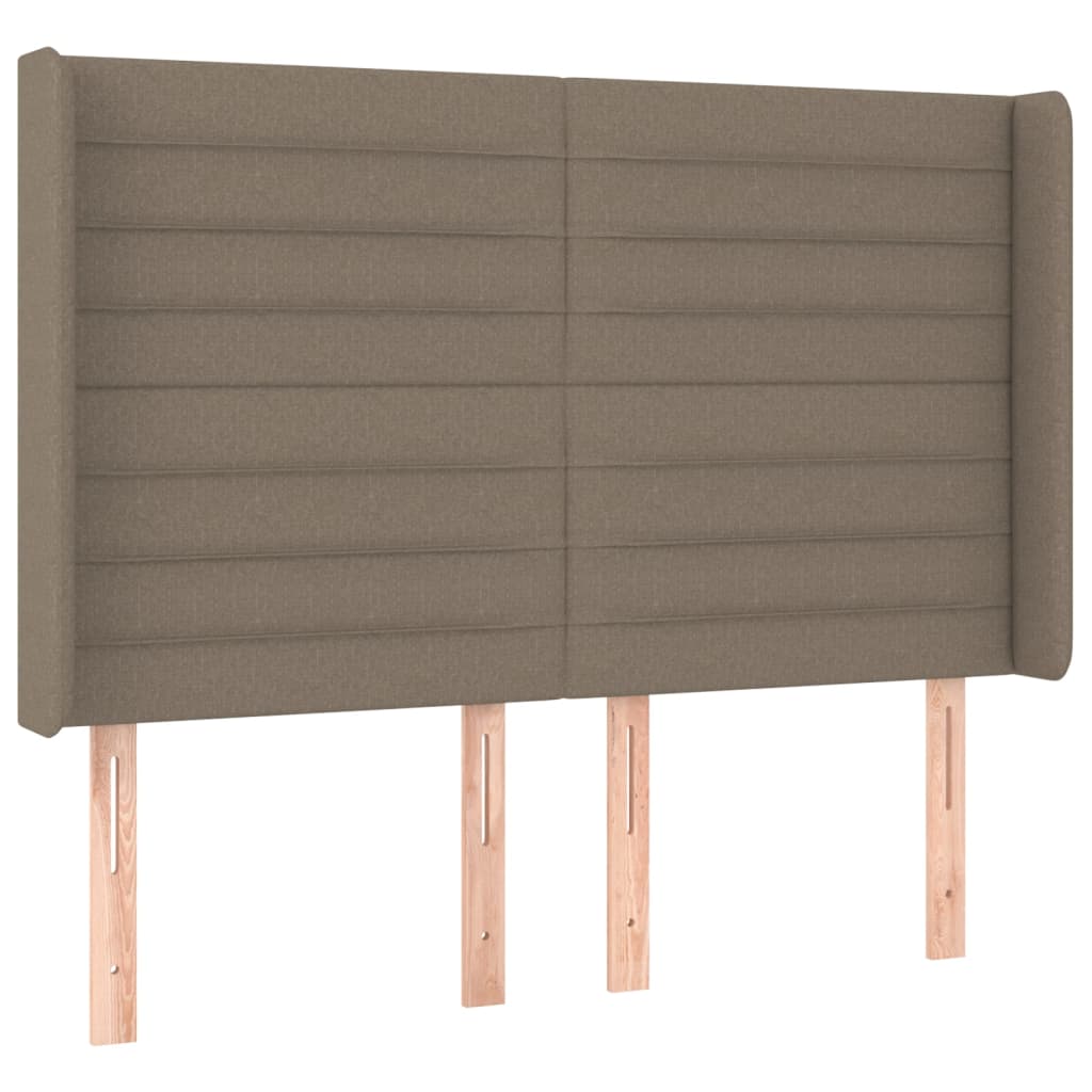 LED Kopfteil Taupe 147x16x118/128 cm Stoff