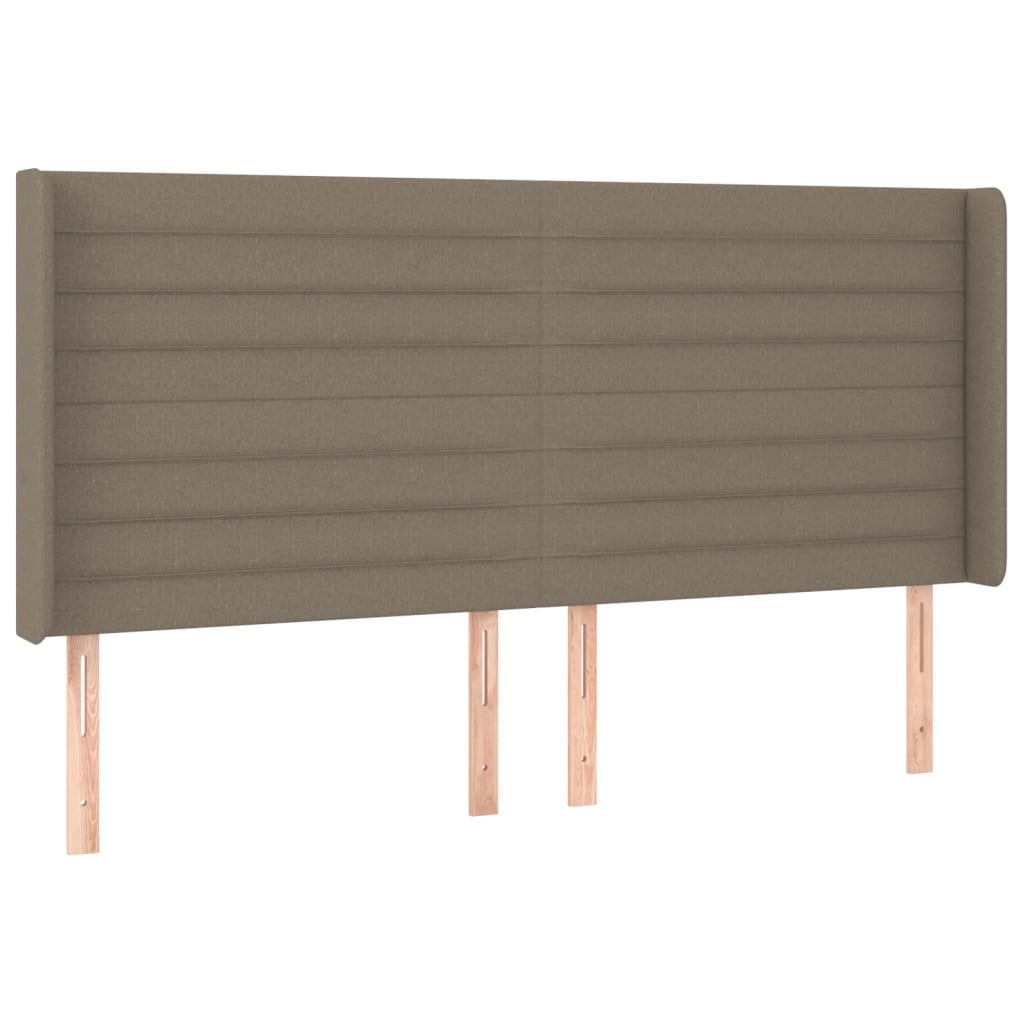 LED Kopfteil Taupe 163x16x118/128 cm Stoff