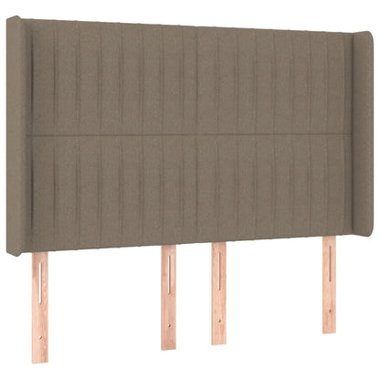 LED Kopfteil Taupe 147x16x118/128 cm Stoff