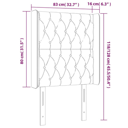 LED Kopfteil Dunkelbraun 83x16x118/128 cm Stoff