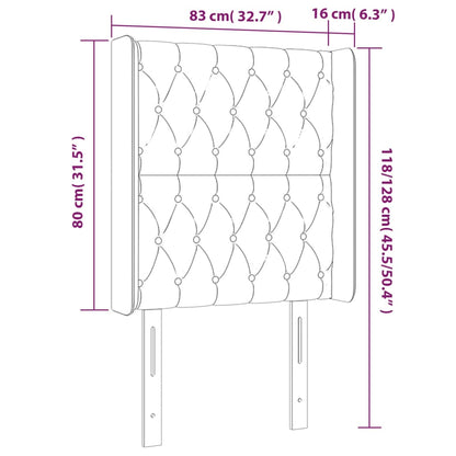 LED Kopfteil Taupe 83x16x118/128 cm Stoff