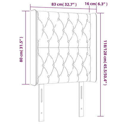 LED Kopfteil Blau 83x16x118/128 cm Stoff