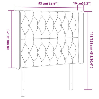 LED Kopfteil Creme 93x16x118/128 cm Stoff