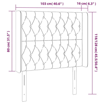 LED Kopfteil Blau 103x16x118/128 cm Stoff