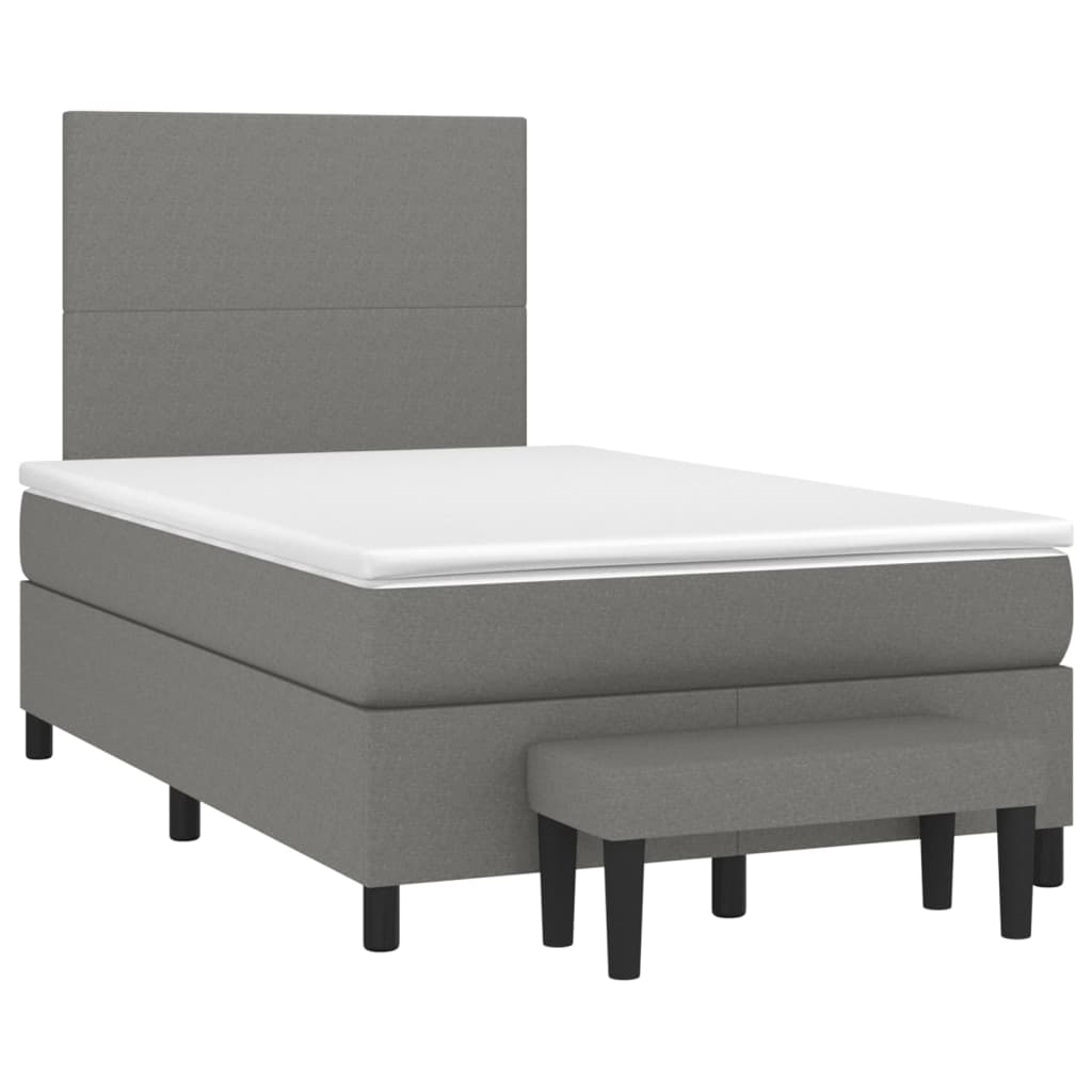 Boxspringbett mit Matratze Dunkelgrau 120x200 cm Stoff