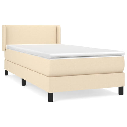 Boxspringbett mit Matratze Creme 80x200 cm Stoff