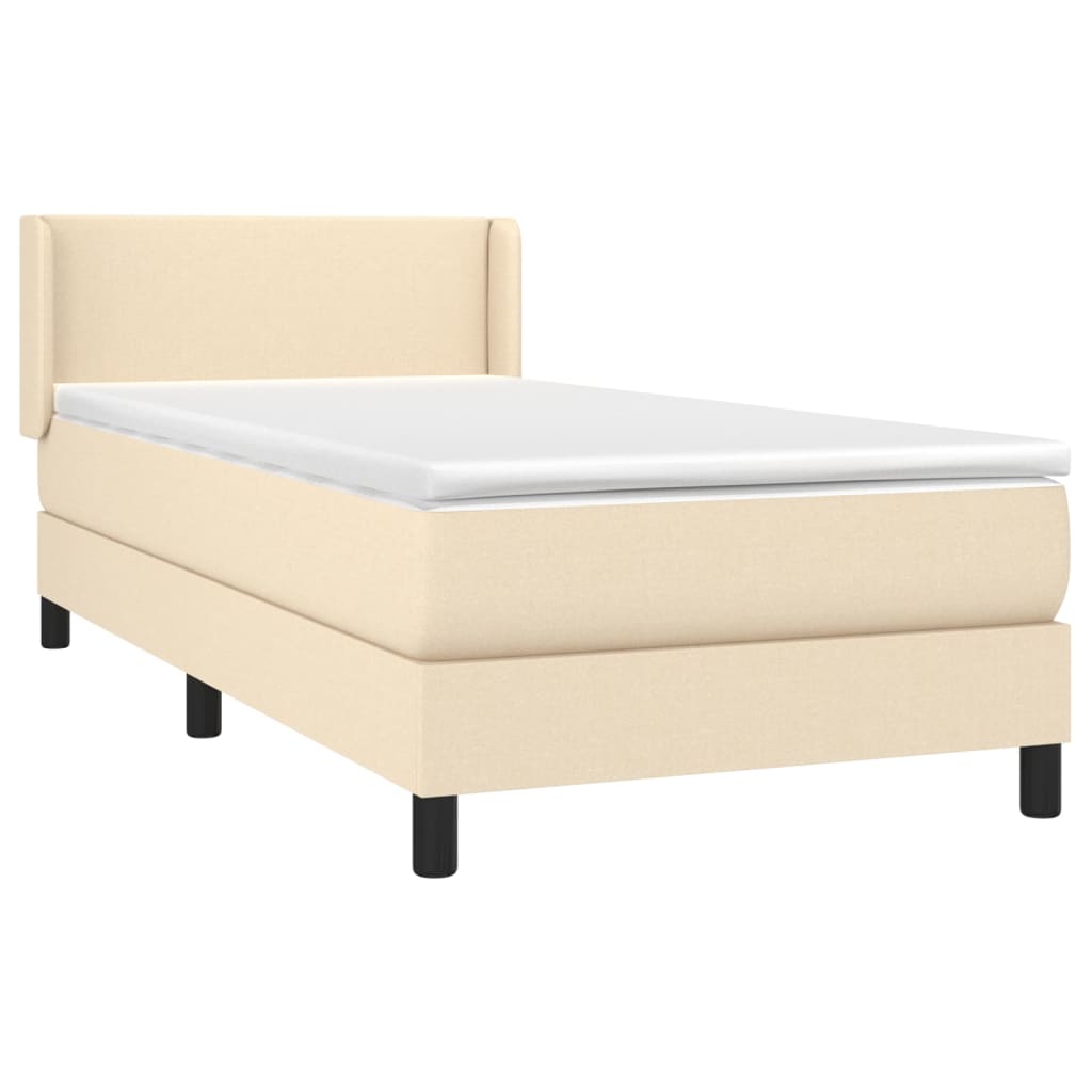 Boxspringbett mit Matratze Creme 80x200 cm Stoff