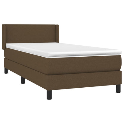 Boxspringbett mit Matratze Dunkelbraun 90x190 cm Stoff