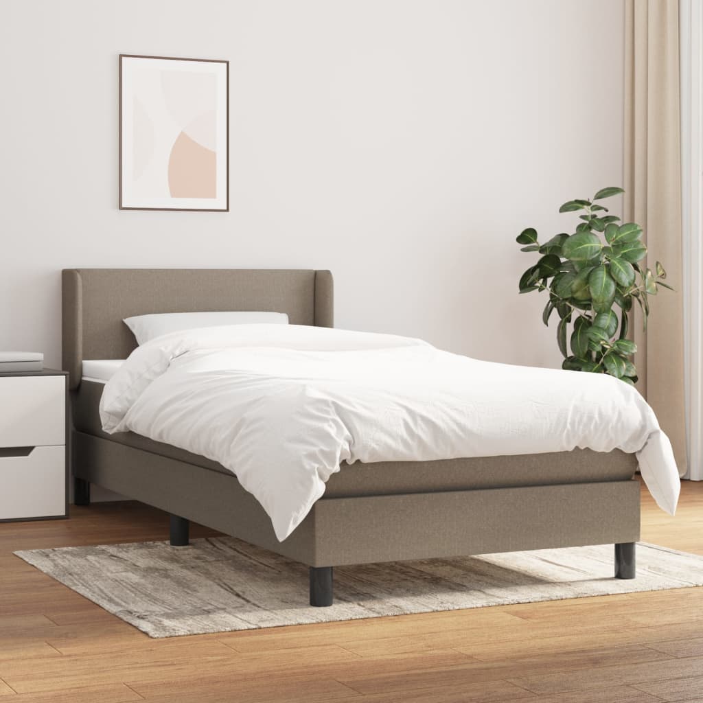 Boxspringbett mit Matratze Taupe 100x200 cm Stoff