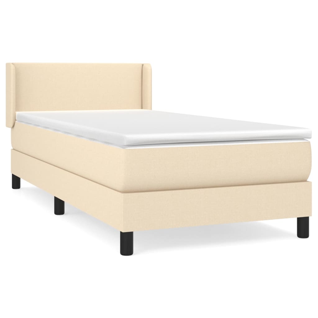 Boxspringbett mit Matratze Creme 100x200 cm Stoff