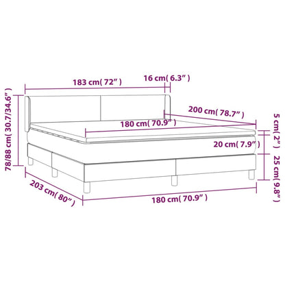 Boxspringbett mit Matratze Taupe 180x200 cm Stoff