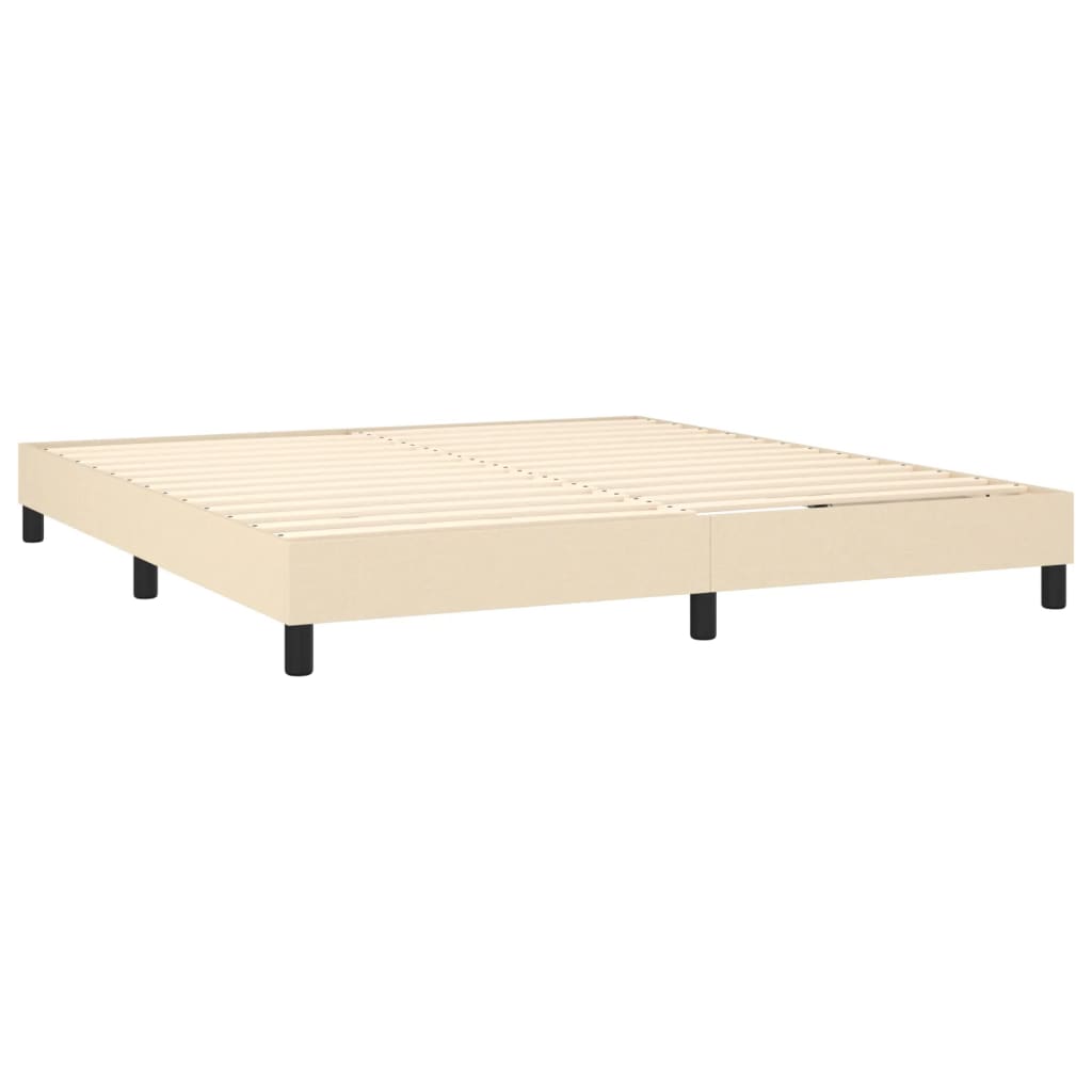 Boxspringbett mit Matratze Creme 180x200 cm Stoff