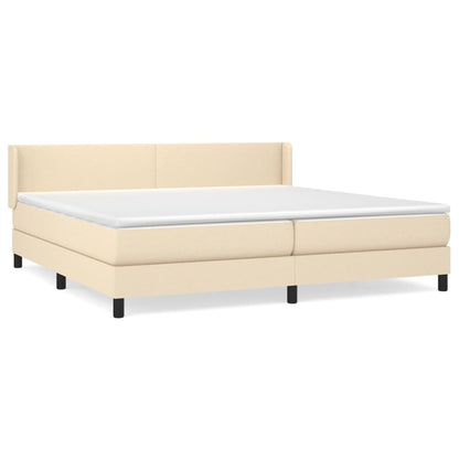 Boxspringbett mit Matratze Creme 200x200 cm Stoff