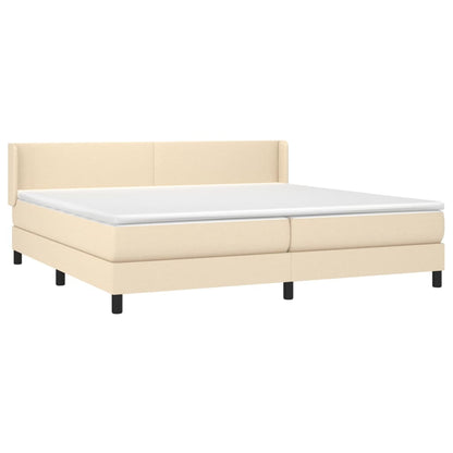 Boxspringbett mit Matratze Creme 200x200 cm Stoff