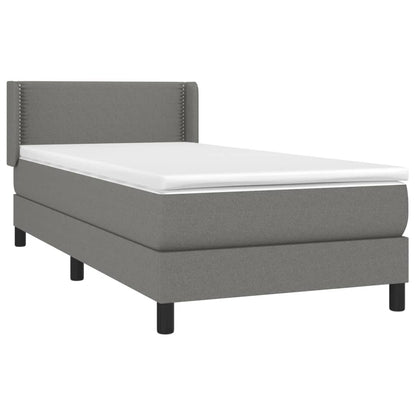 Boxspringbett mit Matratze Dunkelgrau 80x200 cm Stoff