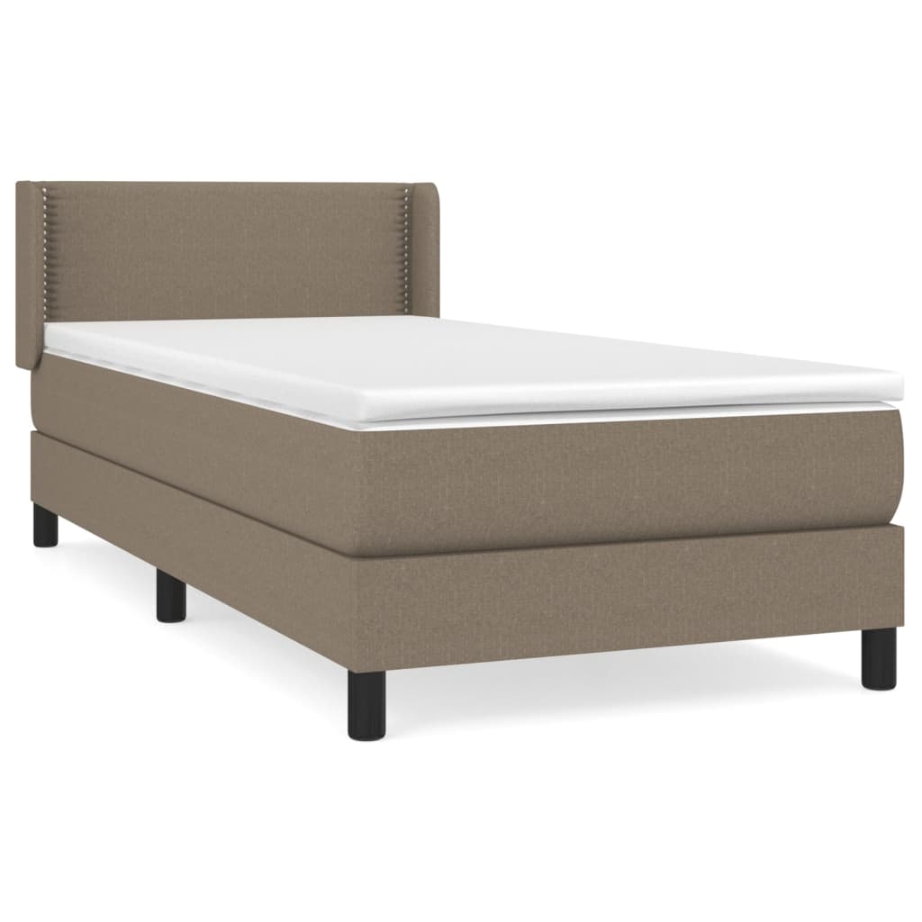 Boxspringbett mit Matratze Taupe 90x190 cm Stoff