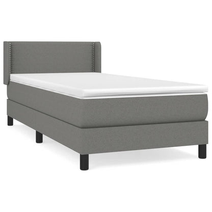 Boxspringbett mit Matratze Dunkelgrau 90x200 cm Stoff