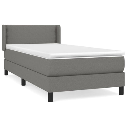 Boxspringbett mit Matratze Dunkelgrau 100x200 cm Stoff