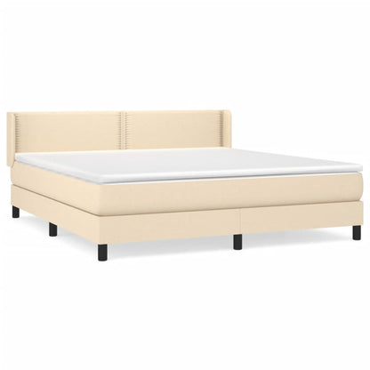 Boxspringbett mit Matratze Creme 160x200 cm Stoff