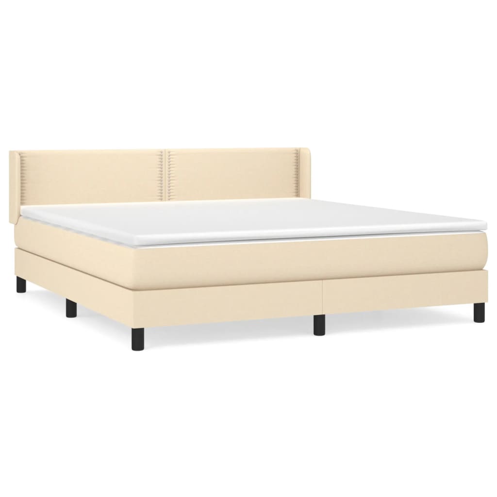 Boxspringbett mit Matratze Creme 180x200 cm Stoff