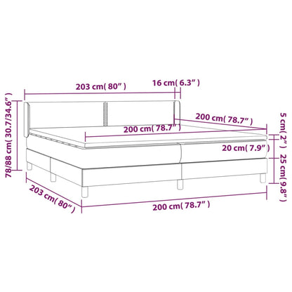 Boxspringbett mit Matratze Hellgrau 200x200 cm Stoff