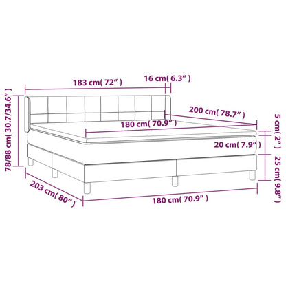 Boxspringbett mit Matratze Hellgrau 180x200 cm Stoff