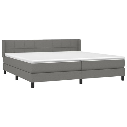 Boxspringbett mit Matratze Dunkelgrau 200x200 cm Stoff