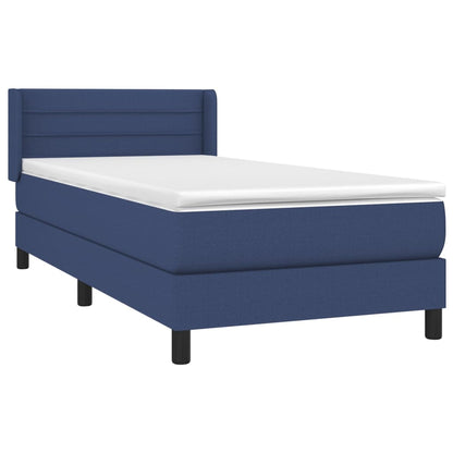 Boxspringbett mit Matratze Blau 90x200 cm Stoff