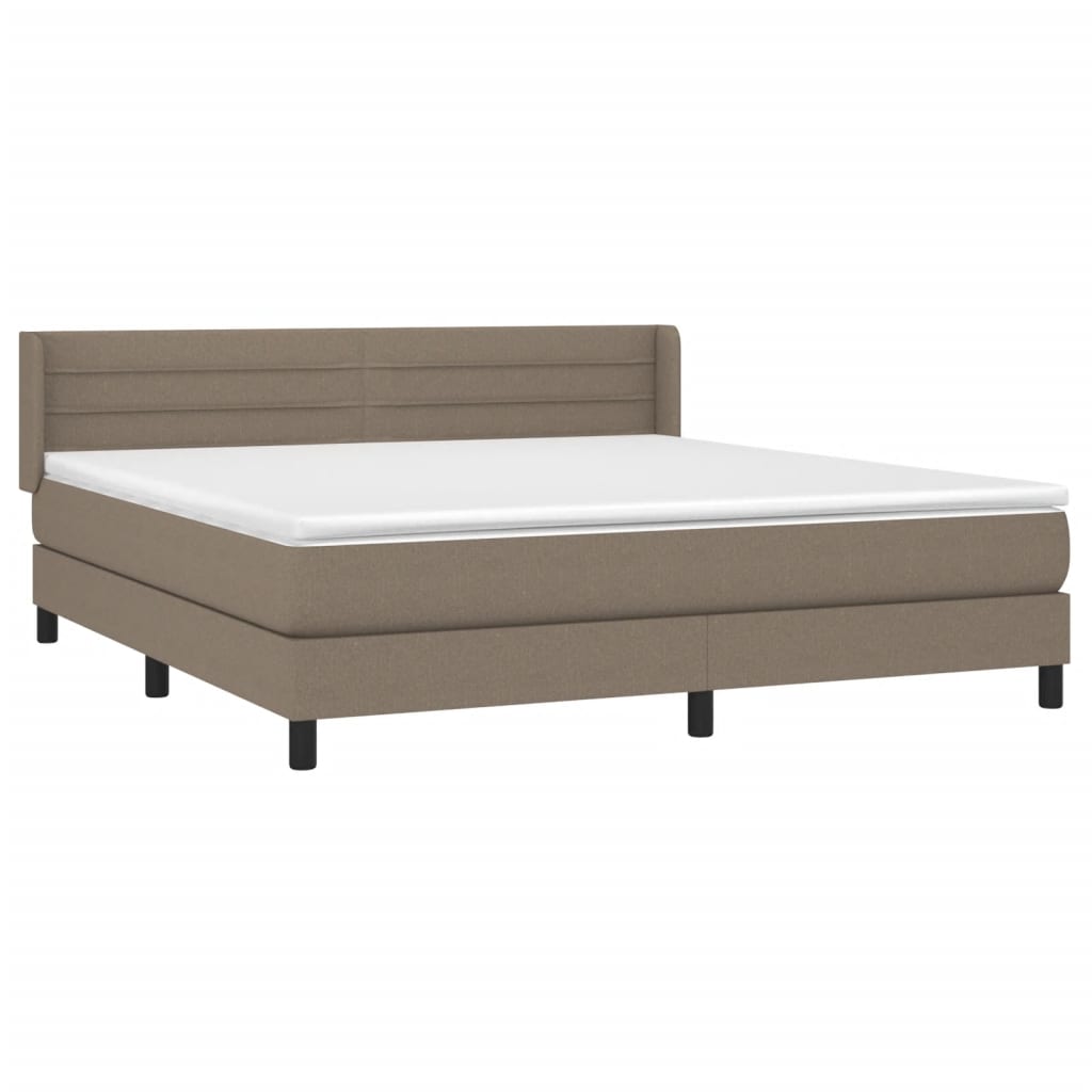 Boxspringbett mit Matratze Taupe 180x200 cm Stoff