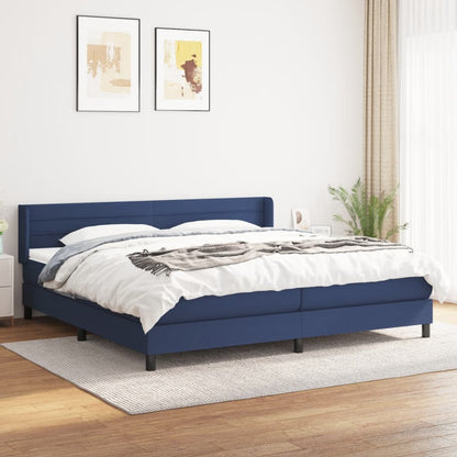 Boxspringbett mit Matratze Blau 200x200 cm Stoff