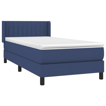 Boxspringbett mit Matratze Blau 90x190 cm Stoff