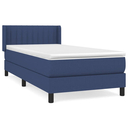 Boxspringbett mit Matratze Blau 90x200 cm Stoff