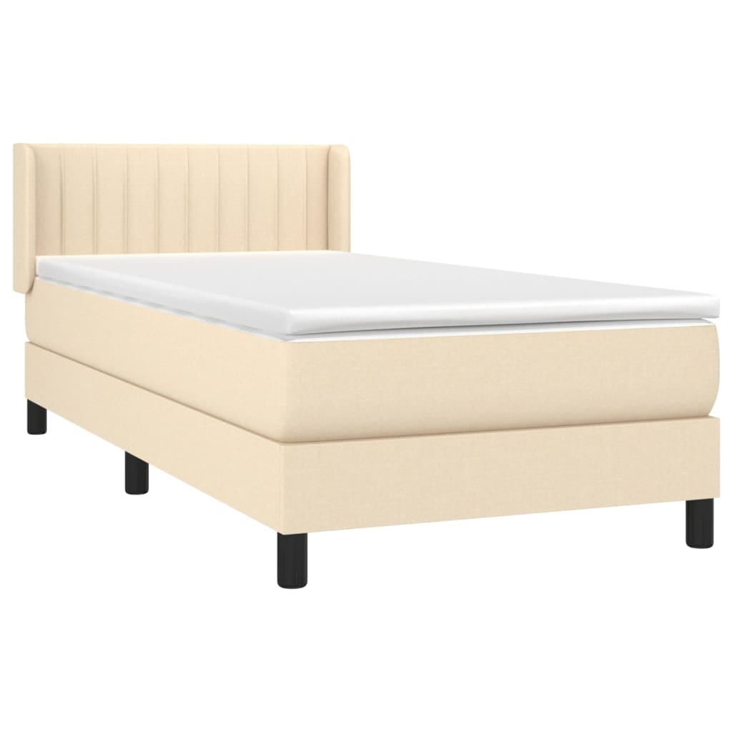 Boxspringbett mit Matratze Creme 100x200 cm Stoff