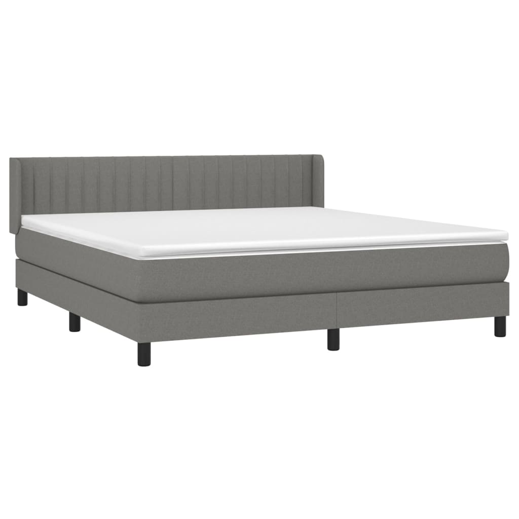 Boxspringbett mit Matratze Dunkelgrau 160x200 cm Stoff