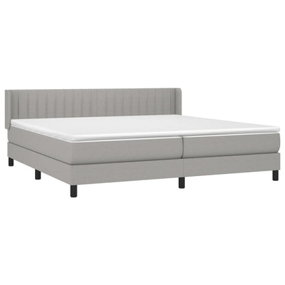 Boxspringbett mit Matratze Hellgrau 200x200 cm Stoff