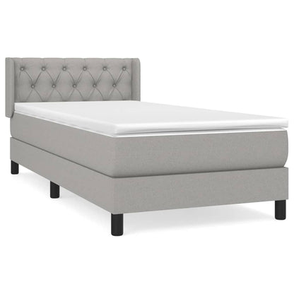 Boxspringbett mit Matratze Hellgrau 80x200 cm Stoff