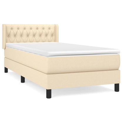 Boxspringbett mit Matratze Creme 90x200 cm Stoff