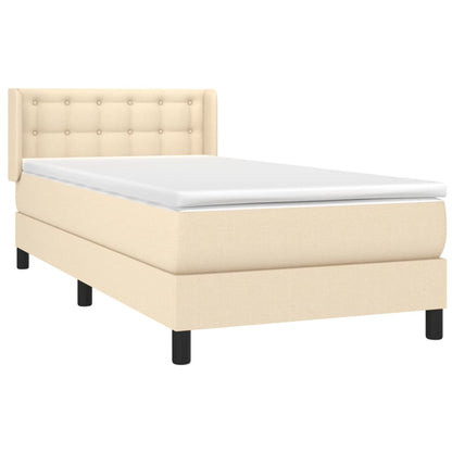 Boxspringbett mit Matratze Creme 90x200 cm Stoff