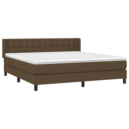 Boxspringbett mit Matratze Dunkelbraun 180x200 cm Stoff